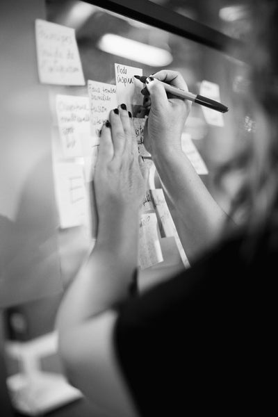 Brainstorming avec des notes autocollantes