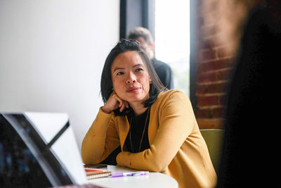 Attentive person during a meeting