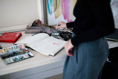 Artist creating in their studio