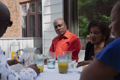 Casual discussion on the patio