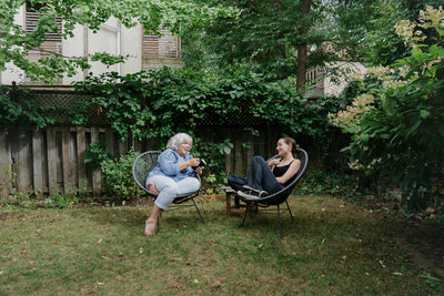 Swapping stories in the backyard