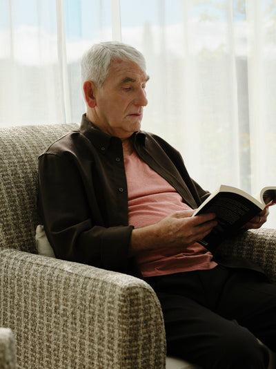 Reading in the comfy armchair