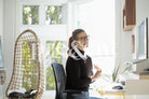 Person thinking while working from home